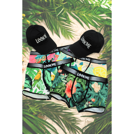 Pack 4 Boxer LM2402-67 LOOKME  2 Casquettes Offertes