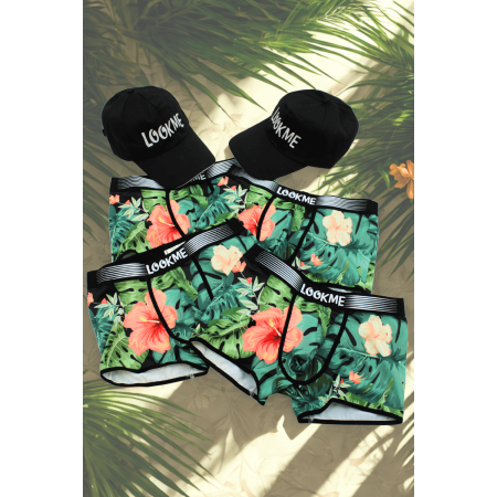Pack 4 Boxer LM2402-67ARO LOOKME  2 Casquettes Offertes