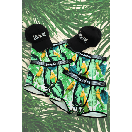 Pack 4 Boxer LM2402-67BIR LOOKME  2 Casquettes Offertes