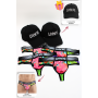Pack 4 Strings Homme LM2402-57SWE LOOKME  2 Casquettes Offertes