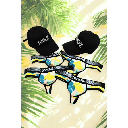 Pack 4 Strings Homme LM2402-57LEM LOOKME  2 Casquettes Offertes