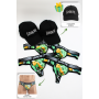 Pack 4 Strings Homme LM2402-57BIR LOOKME  2 Casquettes Offertes