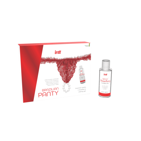 Red brazilian panty - String et lubrifiant