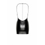 F307 Mirage wetlook mini dress with jewelry rhinestone chain