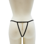 String noir en dentelle avec bijou et chaîne dorée - PM06G-BBLK