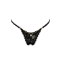 String noir en dentelle avec bijou et chaîne dorée - PM06G-BBLK