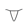 String noir en dentelle avec bijou et chaîne dorée - PM06G-BBLK