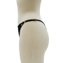 Tanga noir en dentelle avec bijou losanges dorés - PM01GBLK