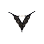 Tanga noir en dentelle avec bijou losanges dorés - PM01GBLK
