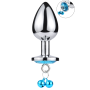 Plug bijou aluminium bleu avec clochettes Taille M -  RY-002-A-ZB