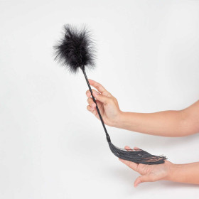 Feather tickler and whip secret play - Black Feather tickler and whip secret play - Black