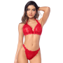 Ensemble sexy 2 pièces en dentelle délicate avec haut et string Mapalé - MAL8971RED