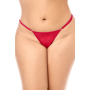 Babydoll sexy grande taille en résille transparente avec broderie et string Mapalé - MAL7620XRED