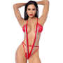 Body sexy plongeant avec franges en strass scintillantes Mapalé - MAL2812RED