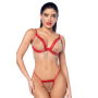 Ensemble sexy 2 pièces avec franges en strass scintillants Mapalé - MAL2811RED