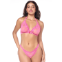 Ensemble sexy 2 pièces rose en dentelle avec haut et string Mapalé - MAL8971PINK