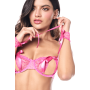 Ensemble sexy 4 pièces avec soutien-gorge ouvert, string, bandeau et menottes Mapalé - MAL8974PINK
