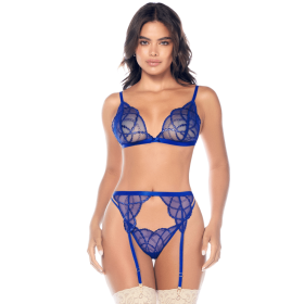 Ensemble sexy 3 pièces avec broderie brillante et porte-jarretelles Mapalé - MAL8944SAPP Ensemble sexy 3 pièces avec broderie brillante et porte-jarretelles Mapalé - MAL8944SAPP