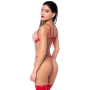 Ensemble sexy 2 pièces avec franges en strass scintillants Mapalé - MAL2811RED