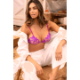 Ensemble sexy 2 pièces avec broderie florale grand format Mapalé - MAL8952AZAL