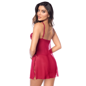 Babydoll sexy en résille transparente avec broderies et string Mapalé - MAL7620RED Babydoll sexy en résille transparente avec broderies et string Mapalé - MAL7620RED