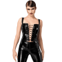 F379 Dominae Corset Top en PVC lacé sur l'avant
