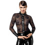 F377 Noirelle Chemise en dentelle boutonnée