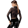 F377 Noirelle Chemise en dentelle boutonnée