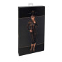 F376 Noirelle Robe à boutons mi-longue en dentelle