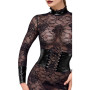 F375 Noirelle Robe corset mi-longue en dentelle