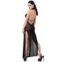 F372 Onyx Robe longue à deux fentes