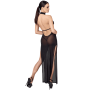 F372 Onyx Robe longue à deux fentes