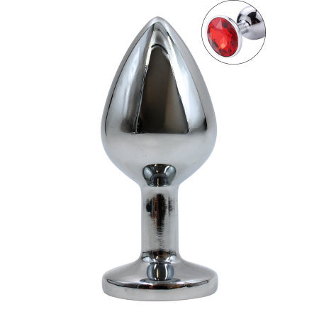 Plug bijou en aluminium bijou rouge Medium - RY-002RED