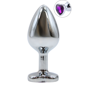 Plug bijou en aluminium bijou coeur violet Medium - RY-014PUR