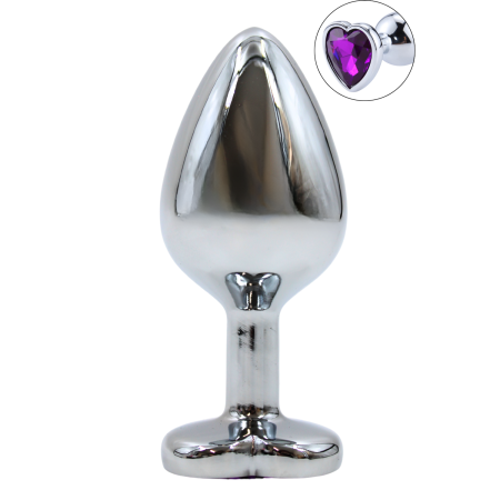 Plug bijou en aluminium bijou coeur violet Medium - RY-014PUR