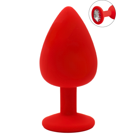 Plug rouge bijou cristal Large CHERRY - RY-069CRED