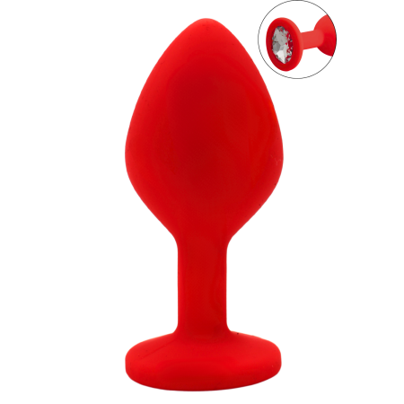 Plug rouge bijou cristal Medium CHERRY - RY-068CRED