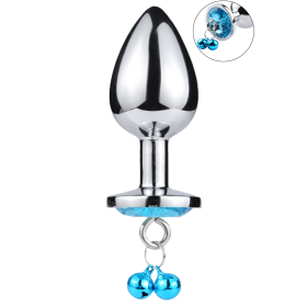 Plug bijou aluminium bleu avec clochettes Taille M -  RY-002-A-ZB Plug bijou aluminium bleu avec clochettes Taille M -  RY-002-A-ZB