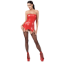 F368 Bombshell Corset porte jarretelles rouge féroce