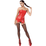 F368 Bombshell Corset porte jarretelles rouge féroce