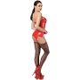 F368 Bombshell Corset porte jarretelles rouge féroce