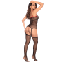 Bodystocking en résille noire style infirmière avec menottes - Mapalé