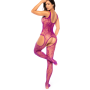 Bodystocking en résille à motif floral, couleur orchidée - Mapalé