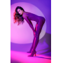 Bodystocking en résille à motif floral, couleur orchidée - Mapalé
