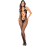 Bodystocking en résille noire, ouvert à l’entrejambe - Mapalé