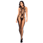 Bodystocking en résille noire échancrée - Mapalé