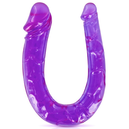 Double dong gode fléxible violet 29.5cm 
