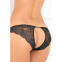 Tanga noir dentelle ouverture sur les fesses 