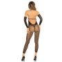 Bodystocking résille noir et mitaines assorties – René Rofé