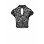 F303 Essence lace top with high collar